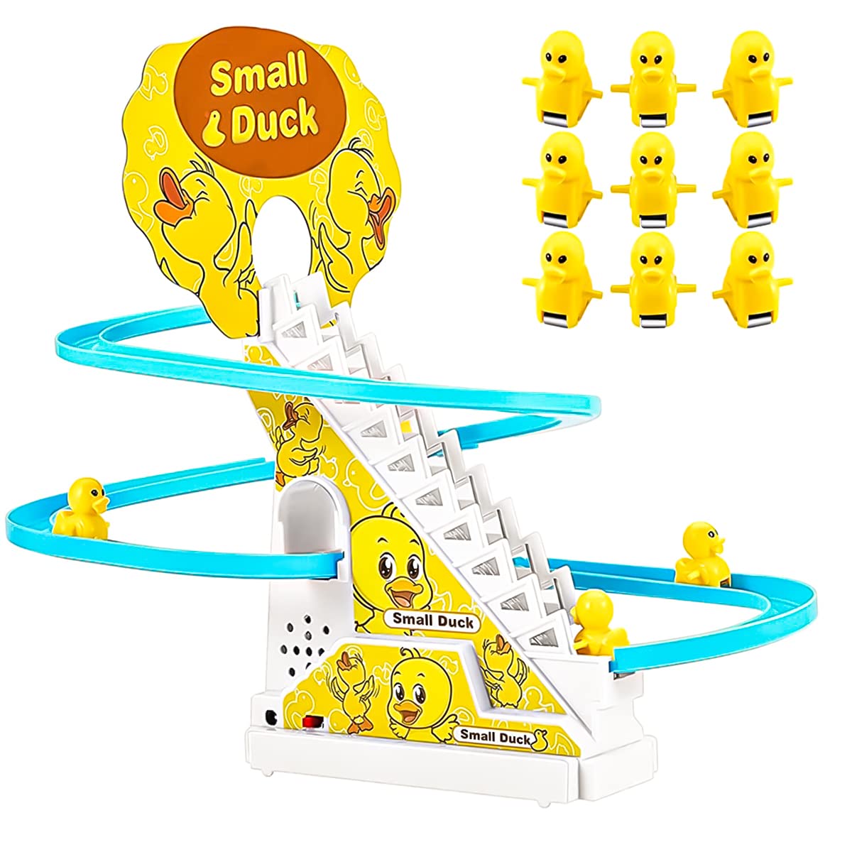 PATPAT Electric Duck Toys for Kids, Musical Toys for Kids Ducks Climbing Toys Slide Toy Set, 9 Ducks Automatic Stair-Climbing Toys with Lights and Music, Small Duck Toys Moving Toys PATPAT Electric Duck Toys for Kids, Musical Toys for Kids Ducks Climbing Toys Slide Toy Set, 9 Ducks Automatic Stair-Climbing Toys with Lights and Music, Small Duck Toys Moving Toys